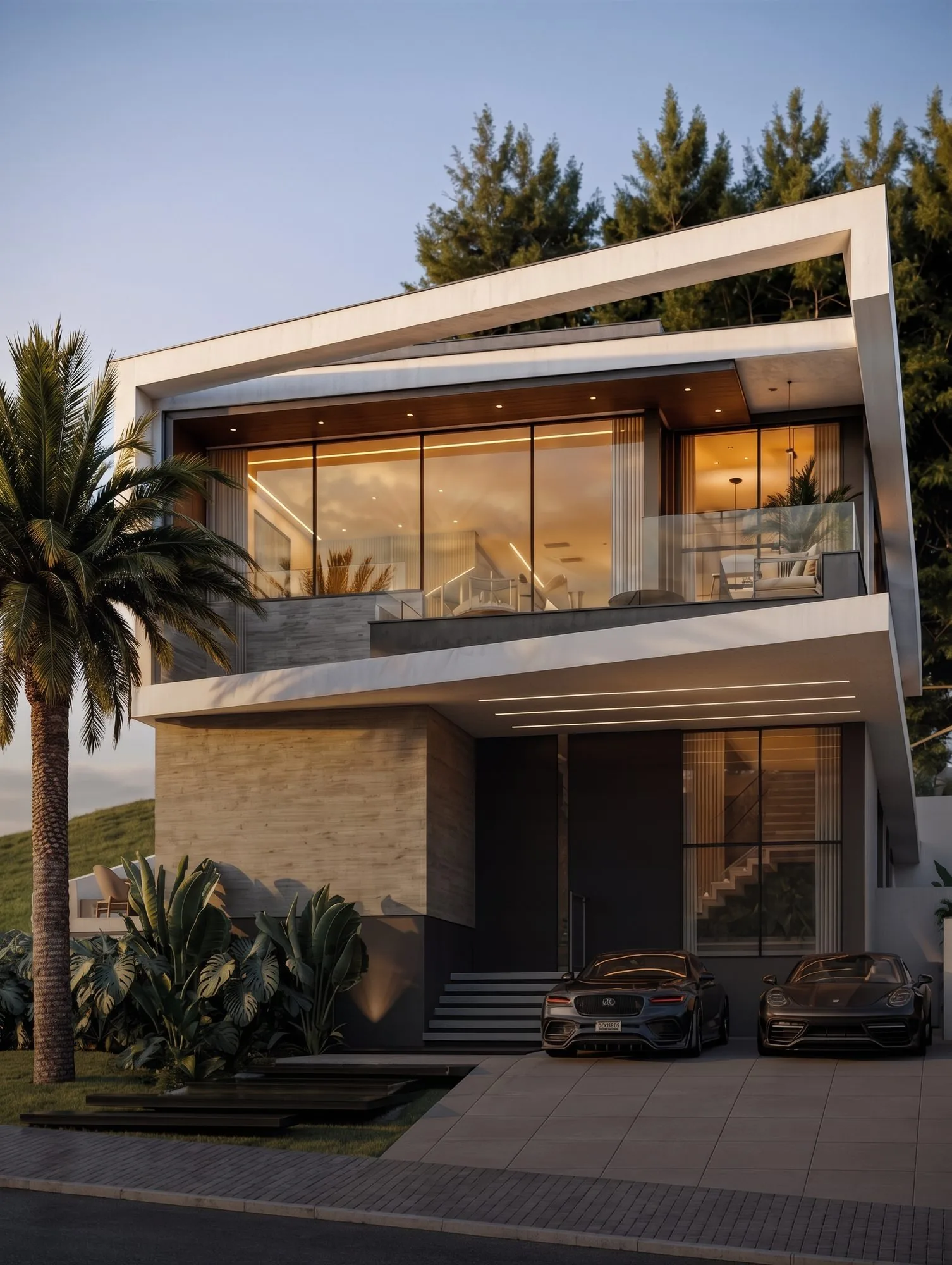 Fachada da Casa Felicità de dia — casa de luxo com 4 suítes e piscina em Curitiba