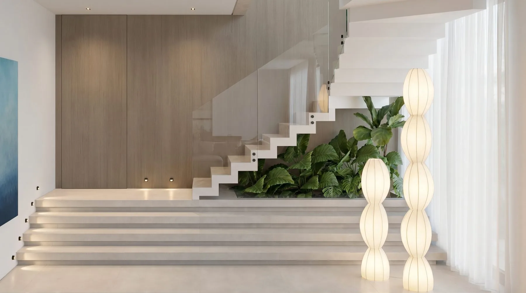 Hall de entrada da Casa Felicità — casa de alto padrão em Curitiba