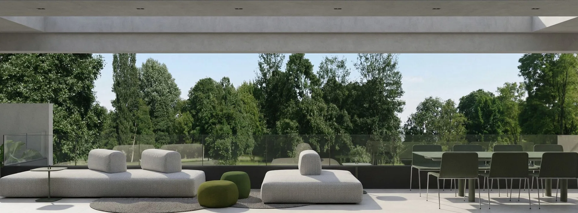 Terraço sobre o bosque privativo da Casa Felicità em Santa Felicidade, Curitiba